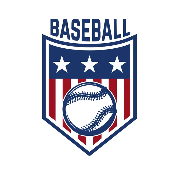 Emblem Med Baseball Boll Designelement För Logotyp Etikett Emblem Tecken — Stock vektor