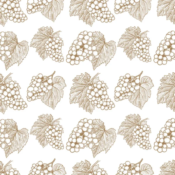 Seamless pattern with hand drawn grape. Design element for poster, card, banner, flyer. Vector illustration