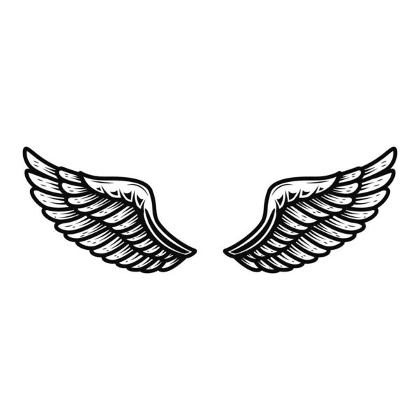 Крила Ізольовані Білому Тлі Елемент Дизайну Логотипу Етикетки Емблеми Знаку — стоковий вектор