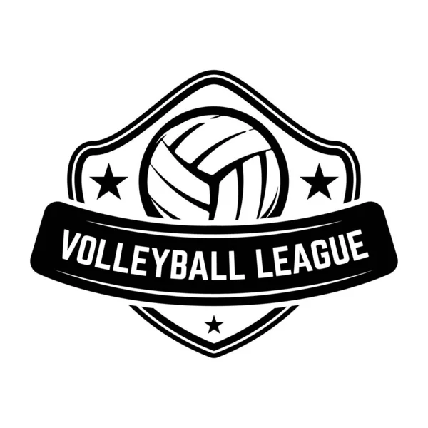 Plantilla Emblema Con Voleibol Aislado Sobre Fondo Blanco Elemento Diseño — Vector de stock