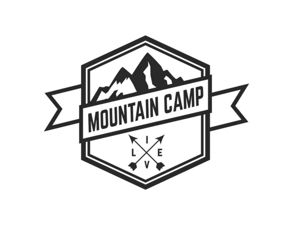 Plantilla Emblema Del Campamento Montaña Elemento Diseño Para Logotipo Etiqueta — Archivo Imágenes Vectoriales