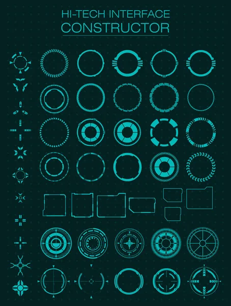 Costruttore Interfacce Tech Elementi Design Hud Interfaccia Utente Animazione Motion — Vettoriale Stock