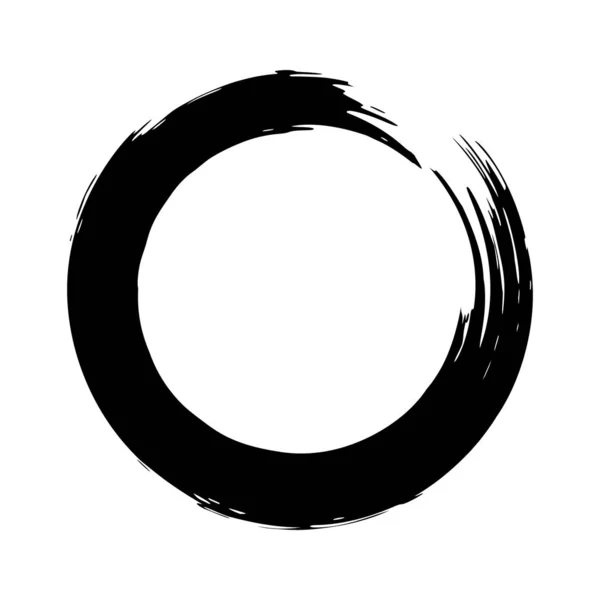 Schwarze Pinselstriche Form Eines Kreises Gestaltungselement Für Plakat Karte Schild — Stockvektor