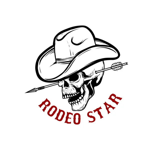 Rodeo Star Skalle Med Pil Huvudet Design Element För Affisch — Stock vektor