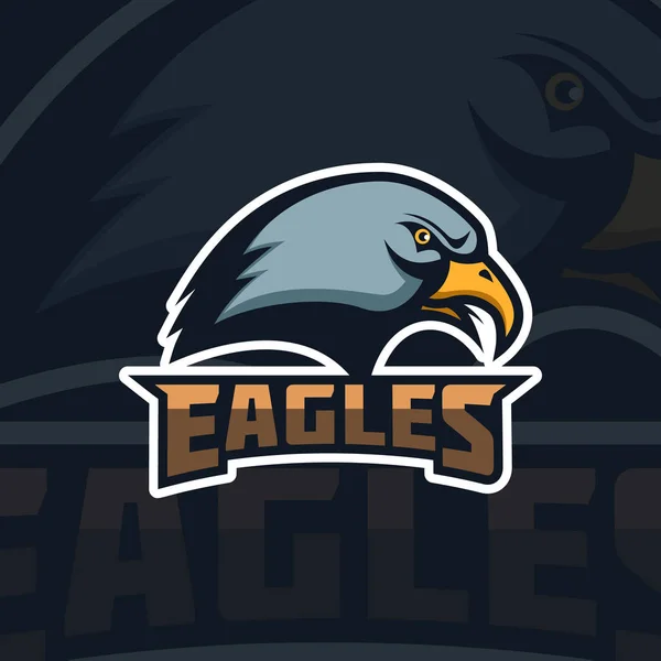 Águias Modelo Emblema Com Cabeça Águia Mascote Equipa Desportiva Ilustração — Vetor de Stock