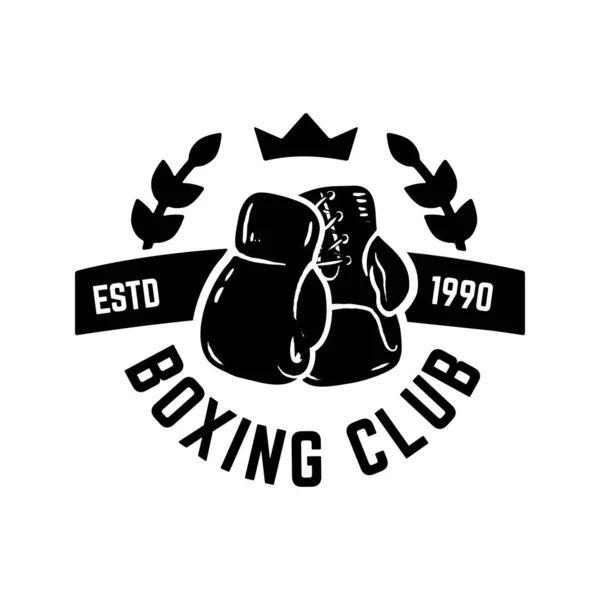 Club Boxe Champion Modèle Emblème Avec Gants Boxe Élément Design — Image vectorielle