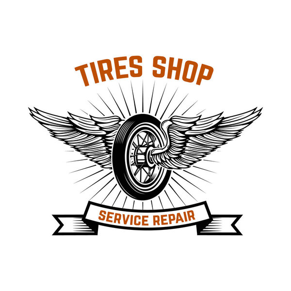 Garage. Service station. Car repair. Design element for logo, label, emblem, sign. Vector illustration