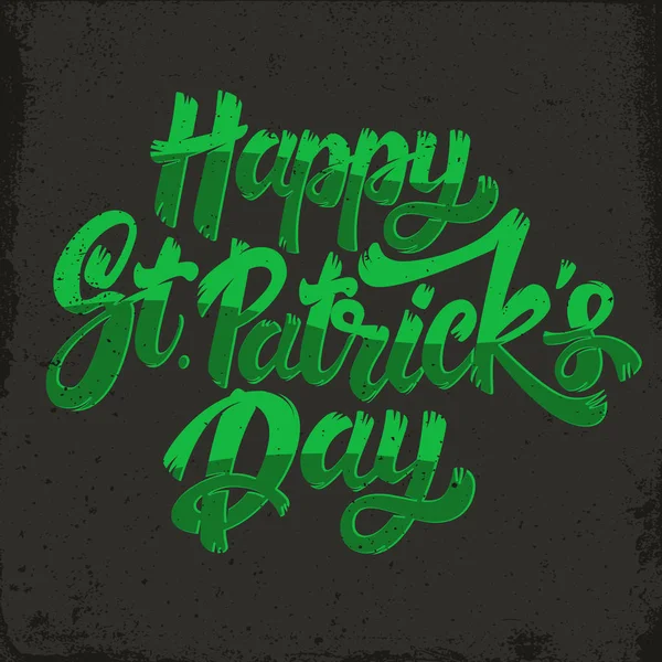 Happy Patrick Day Lettering Phrase Grunge Background Design Element Poster — Stock Vector