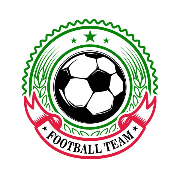 Fotboll Emblemet Mall Med Fotboll Designelement För Logotyp Etikett Tecken — Stock vektor