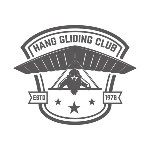 Vorlage Für Das Wappen Des Drachenfliegerclubs Designelement Für Logo Etikett — Stockvektor