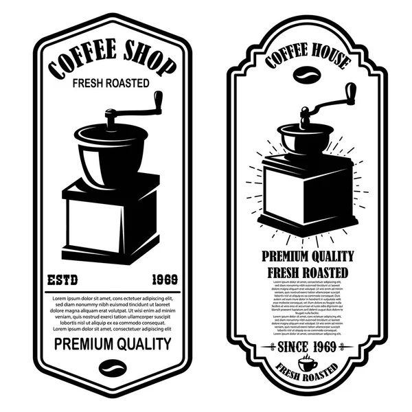 Vintage Coffee Shop Flyer Vorlagen Gestaltungselemente Für Logo Etikett Schild — Stockfoto
