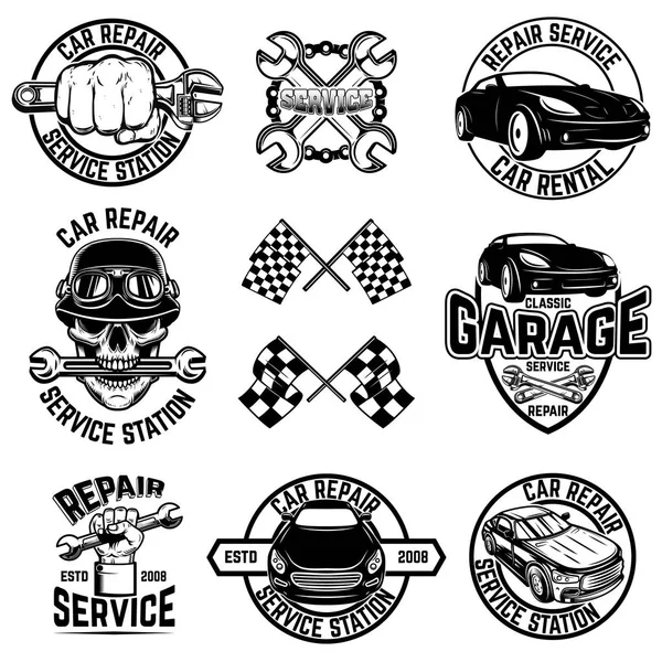 Conjunto Emblemas Estación Servicio Del Coche Elementos Diseño Para Logotipo —  Fotos de Stock