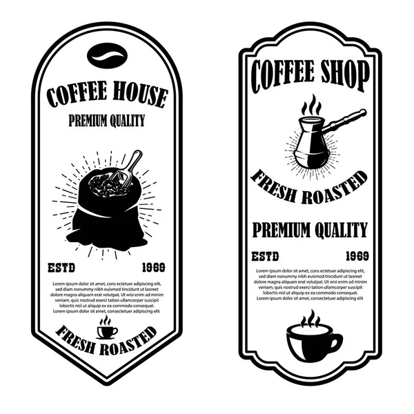 Vintage Coffee Shop Flyer Templates Design Elements Logo Label Sign — Stock Photo, Image