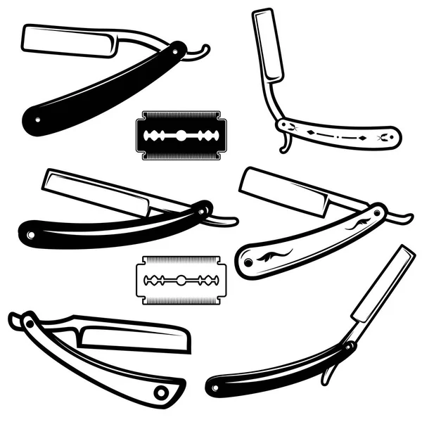 면도기와 블레이드 일러스트의 집합입니다 디자인 요소입니다 일러스트 — 스톡 사진