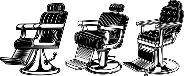 Set Barber Chair Illustrations Design Elements Logo Label Sign Badge — Stock Photo, Image