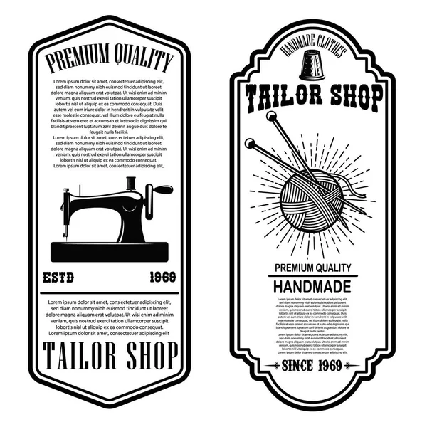 Vintage Tailor Shop Flyer Templates Sew Tailor Tools Design Elements Stock Illustration