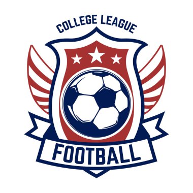 Futbol, futbol Amblemler. Logo, amblem, etiket işareti için öğe tasarlayın. Vektör çizim