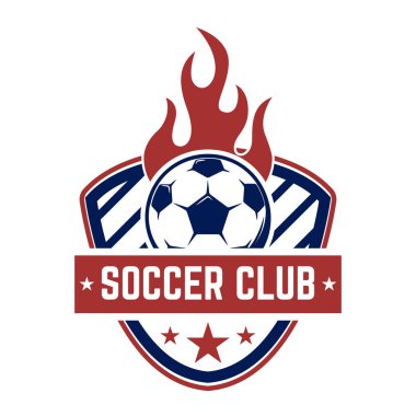 Futbol, futbol Amblemler. Logo, amblem, etiket işareti için öğe tasarlayın. Vektör çizim