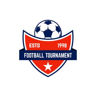 Futbol, futbol Amblemler. Logo, amblem, etiket işareti için öğe tasarlayın. Vektör çizim