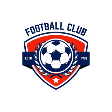 Futbol, futbol Amblemler. Logo, amblem, etiket işareti için öğe tasarlayın. Vektör çizim