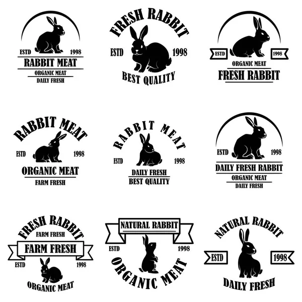 Set of rabbit meat emblems. Design element for logo, label, sign, banner, poster. — Stock Vector