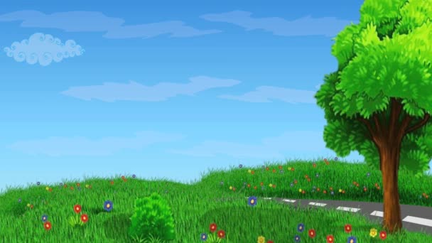 Animation de paysage de dessin animé — Video