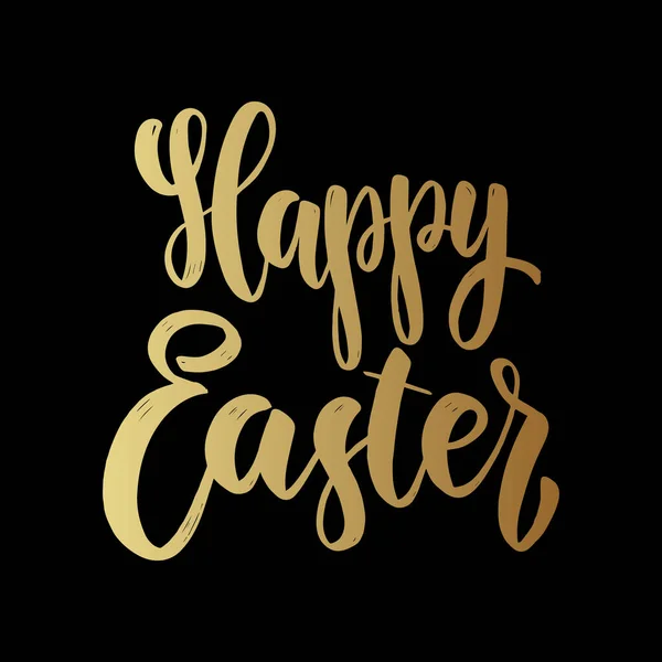 Happy easter. Lettering phrase on dark background. Design element for poster, card, banner. — Stock Vector