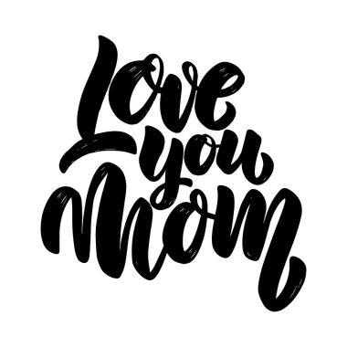 Seni seviyorum anne. tebrik kartı, davetiye, pankart, kartpostal, web, poster şablonu için harf.