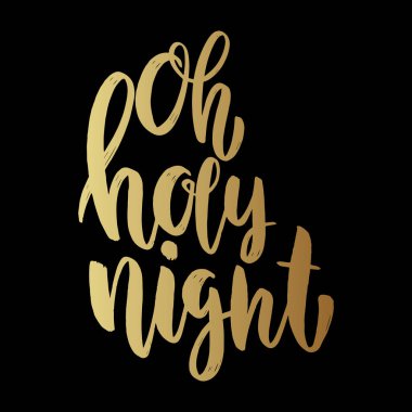 Kutsal gece. Koyu arkaplandaki harfler. Poster, kart, pankart için tasarım ögesi.