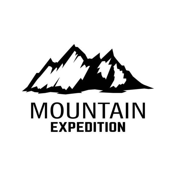 Mountain tourism emblem. Design element for logo, label, sign, poster.