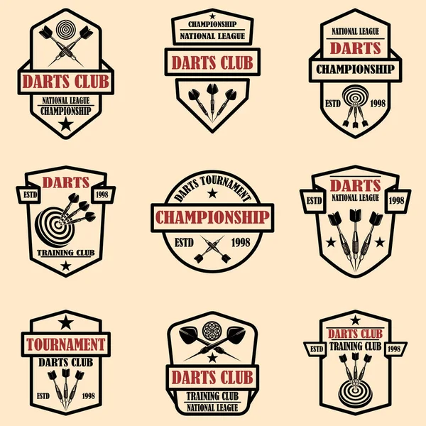 Set of darts club label templates. Design element for logo, label, sign, poster, t shirt. — Stock Vector