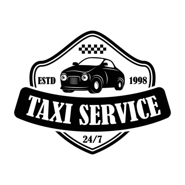 Taksi servisi amblemi şablonu. Logo, etiket ve imza için tasarım ögesi. — Stok Vektör