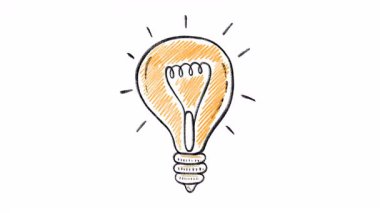 Alfa kanalıyla çizilmiş ampul el animasyonu