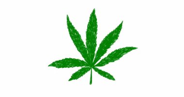 Tıbbi marihuana yaprağının el yapımı animasyonu