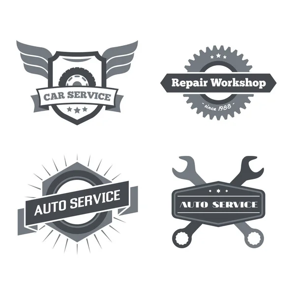 정비사, 차고, 자동차 수리, 서비스에 대 한 logotypes의 집합 스톡 벡터