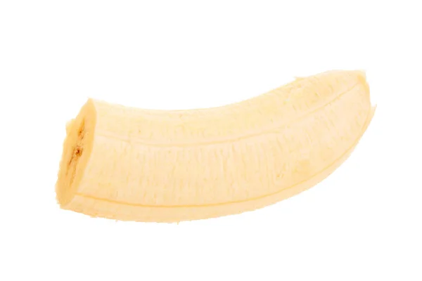 Banane tranchée isolée sur fond blanc. Vue de dessus. Pose plate — Photo