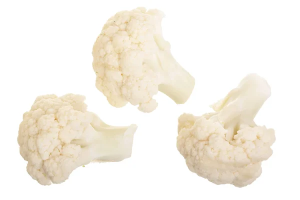 Piece of cauliflower isolated on white background without a shadow. Top view. Flat lay — Stock Photo, Image