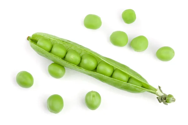 Fresh Green Pea Pod Isolated White Background — Stock Photo, Image