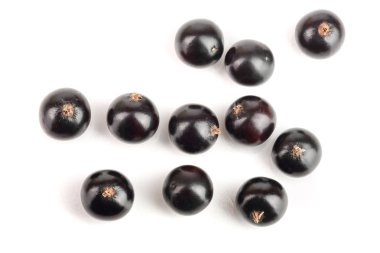 Beyaz arka plan üzerinde izole siyah frenk üzümü. Üstten görünüm. Düz yatıyordu desen