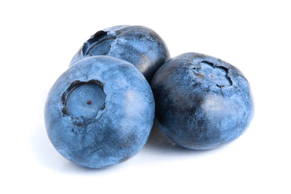 Three fresh blueberry isolated on white background — Stock Photo, Image