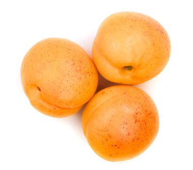 Beyaz arka plan makro'izole kayısı meyve