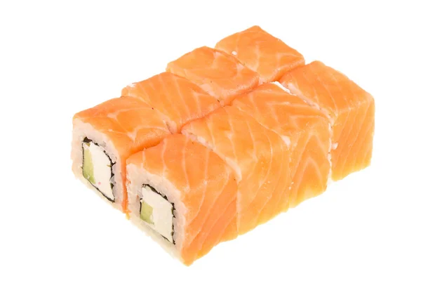 Rollo de sushi aislado sobre fondo blanco sin sombra —  Fotos de Stock