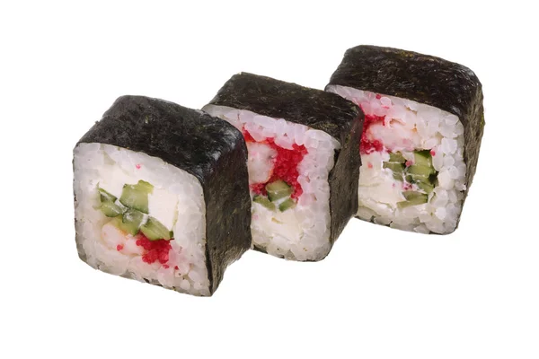 Rollo de sushi aislado sobre fondo blanco sin sombra — Foto de Stock