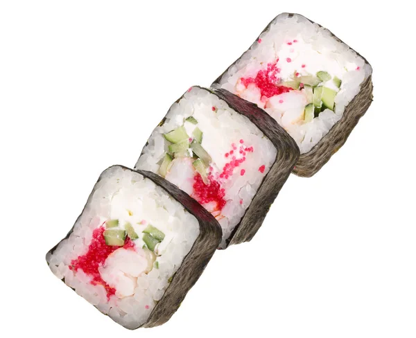 Sushi roll diisolasi di latar belakang putih tanpa bayangan — Stok Foto