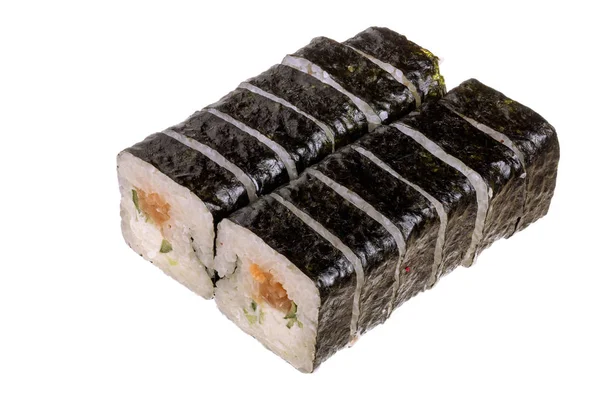 Rollo de sushi aislado sobre fondo blanco sin sombra —  Fotos de Stock