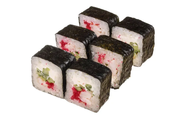 Rollo de sushi aislado sobre fondo blanco sin sombra — Foto de Stock