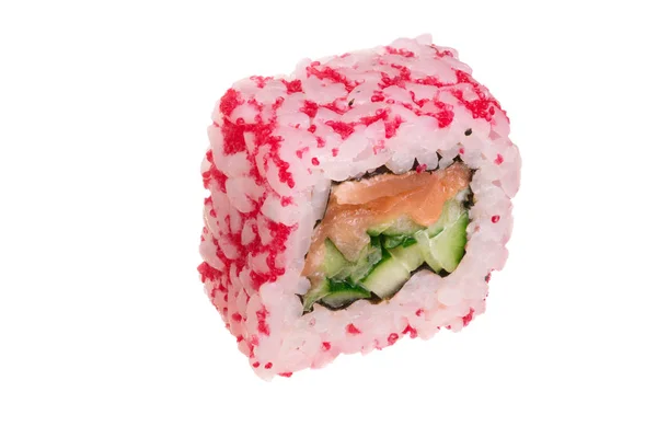 Rouleau de sushi isolé sur fond blanc sans ombre — Photo