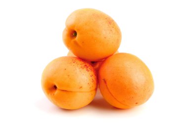 Beyaz arka plan makro'izole kayısı meyve