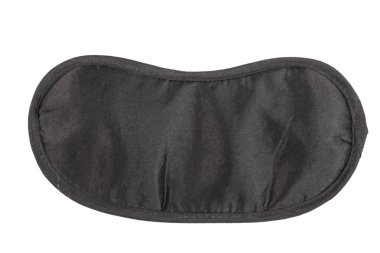 Siyah uyku maskesi beyaz arkaplanda izole