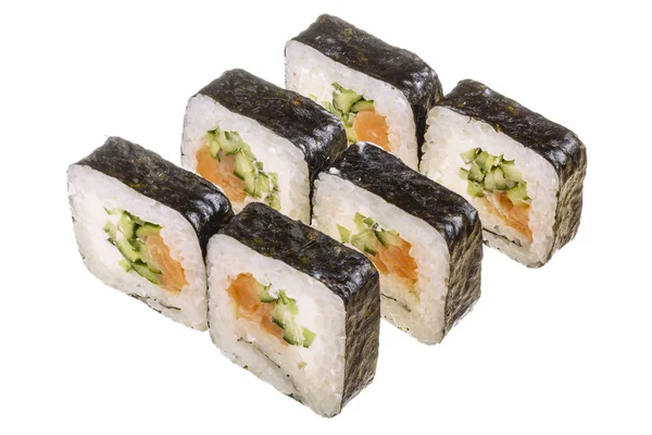 Rotolo di sushi isolato su sfondo bianco senza ombra — Foto Stock